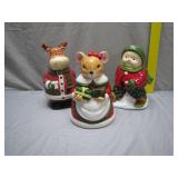 Festive Trio of Ceramic Christmas Cookie Jars