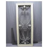 Decorative Ironwork Panel in Wooden Frame