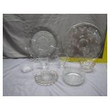 Decorative Clear and Gold Glass Tableware Lot