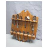Sterling Souvenir Spoons with Display Rack