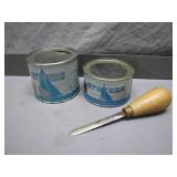 Vintage Oyster Cans with Shucking Knife