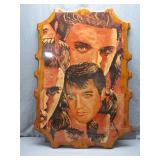 Wooden Plaque Featuring Elvis Presley Collage