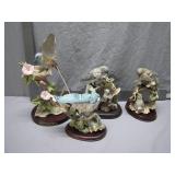 4 HOMCO Masterpiece Porcelain Birds