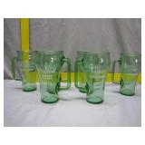 6 Green Coca-Cola Whataburger Mugs