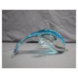 Hand-Blown Glass Dolphin Figurine