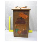 Rustic Wooden Tater Bin With Painted Vegetables