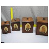 Wooden Canisters with Botanical Inserts