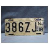 1984 New Jersey Motorcycle Tag