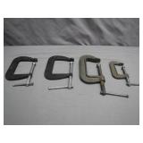 4 Assorted C-Clamps