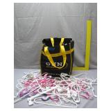 Bundle of Assorted Plastic Hangers in Tote