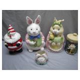 Holiday-Themed Ceramic Cookie Jar Collection