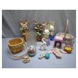 Colorful Easter Bunny Figurines & Decor