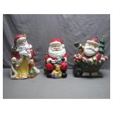 3 Santa Claus Cookie Jars