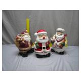 3 Santa Claus Cookie Jars