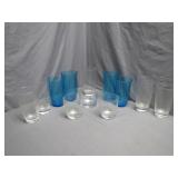 Blue and Clear Glassware Set
