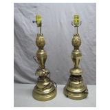 Brass Table Lamps, Pineapple Design