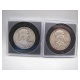 1959 & 1954-S Benjamin Silver Half Dollars