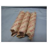 3 Rolls of Unsearched Wheat Pennies