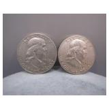 1962 & 1963-D Benjamin Silver Half Dollars