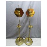 Vintage Brass Standing Candleholders