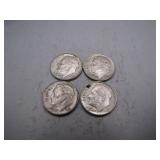 (4) 1964 Roosevelt Silver Dimes (2 D-Mints)