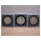 3 Seated Liberty Half Dollars