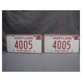 1980 Maryland Historic Plates