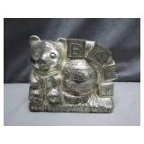 Silver-Tone Teddy Bear Coin Bank