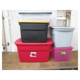 5 Storage Bins of Various Sizes