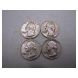 1951, 52-S, 54 & 56-D Washington Silver Quarters