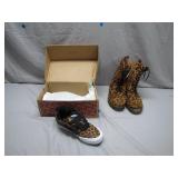 Leopard Boots and Vans Sneakers