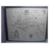Framed 1673 Virginia and Maryland Map Replica