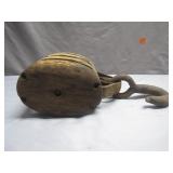 Triple Wooden Pulley Block
