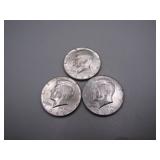 (3) 1966 Kennedy Half Dollars. 40% Silver