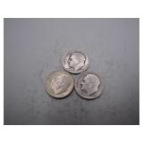 (3) 1946 Roosevelt Silver Dime