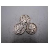1925, 1927, 1928 Mercury Silver Dimes