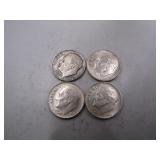 (4) 1964 Roosevelt Silver Dimes