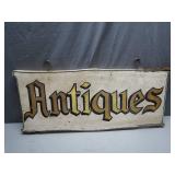 Wooden Hand Painted "Antiques" Sign