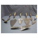 Seven Vintage Masonry Trowels