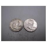 1962 & 1963-D Benjamin Silver Half Dollars
