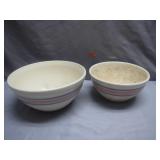 Ceramic Bowls With Striped Accents
