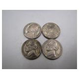 1943 WWII Jefferson Silver Nickels, S & P Mints