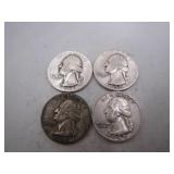 1948-S, 1951 & (2) 1959 Washington Silver Quarters