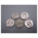 (5) 1964 Washington Silver Quarters, 2 D-Mints