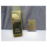 Plastic Gold Bar & Pikachu Gold Pokemon Card