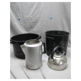 Enamel Pots and Metal Kettles
