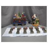 Holiday Decor Set With Lights and Santa Figurine