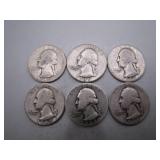 1940s Washington Silver Quarters Set