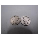1917 & 1918 Mercury Silver Dimes