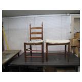 Chair and Stool with Rattan Seats